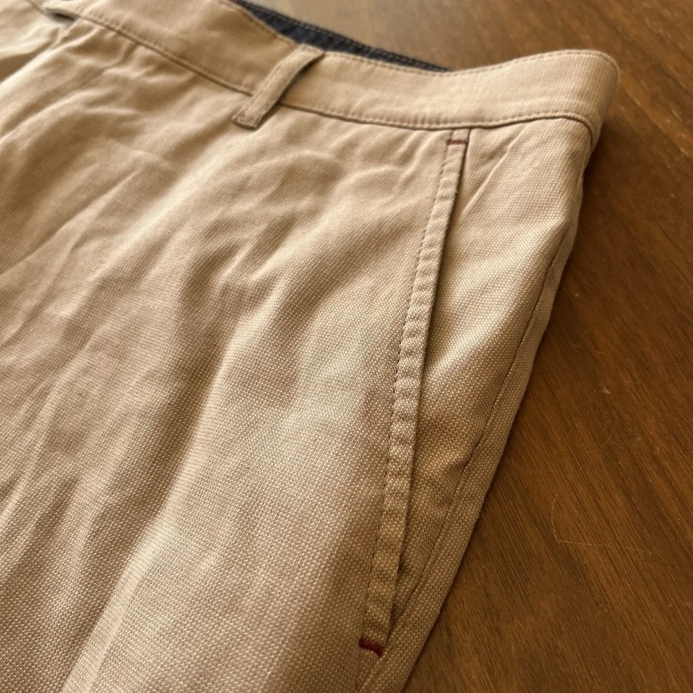 Ted Baker Chino Shorts Mens 36 Beige Cotton Stretch Mid Rise